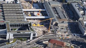 Die Bauarbeiten am Hauptbahnhof betreffen auch das Umfeld. Foto: dpa