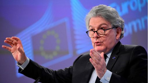 EU-Kommissar Thierry Breton fordert für den Aufbau der europäischen Verteidigung 100 Milliarden Euro. Foto: AFP/JOHN THYS