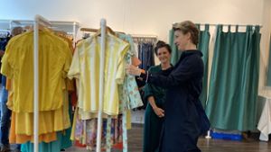 Bürgermeisterin Alexandra Sußmann im neuen Future Fashion Store im Gerber. Foto: Martin Haar