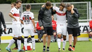 Für Matthias Zimmerman der Moment, der schon das Saisonende beim VfB Stuttgart bedeuten könnte. Foto: Pressefoto Baumann
