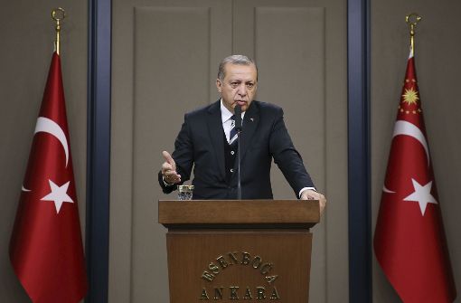 Der türkische Präsident Recep Tayyip Erdogan bei einer Pressekonferenz in der vergangenen Woche. Foto: Presidency Press Service/AP