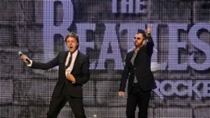 Paul McCartney und Ringo Starr (rechts) standen zusammen auf der Bühne (Archivbild). Foto: AP