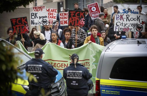Gegen die AfD-Veranstaltung in Backnang haben insbesondere junge Menschen protestiert. Foto: © C) Gottfried Stoppel