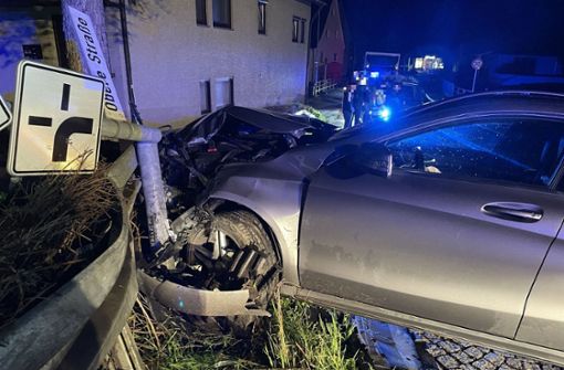 Nach diesem Unfall gingen in Aidlingen zum Teil die Lichter aus. Foto: Freiwillige Feuerwehr Aidlingen