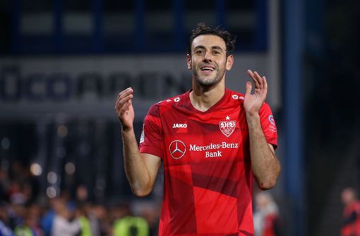 Der Mann des Abends beim VfB Stuttgart: Hamadi Al Ghaddioui. Foto: Pressefoto Baumann/Julia Rahn