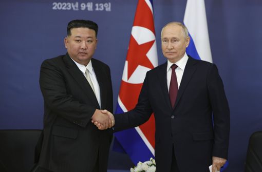 Nordkoreas Staatschef Kim Jong Un und Russlands Präsident Wladimir Putin Foto: dpa/Vladimir Smirnov