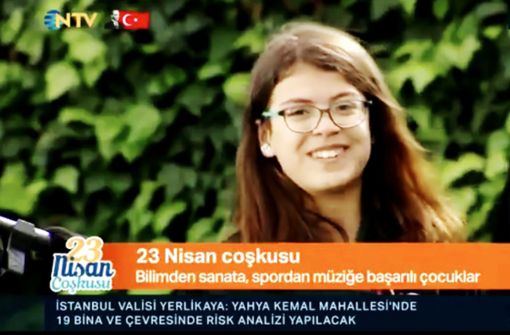 Schülerin Arife Vildan im türkischen Fernsehen. Foto:  