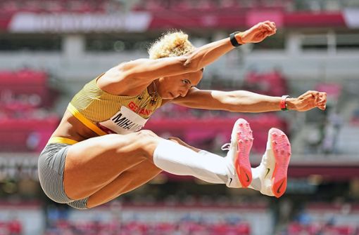 Malaika Mihambo springt zu Gold in Tokio Foto: dpa/Michael Kappeler