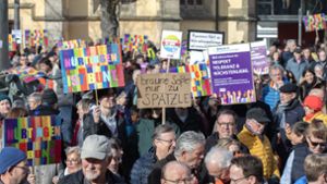 In Nürtingen haben hunderte Menschen in den vergangenen Wochen für Toleranz und gegen Rechtsextremismus demonstriert. Foto: Horst Rudel