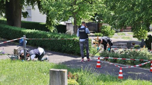Spurensicherung auf dem Friedhof in Altbach nach der Tat Foto: 7aktuell/Kevin Lermer (Archiv)