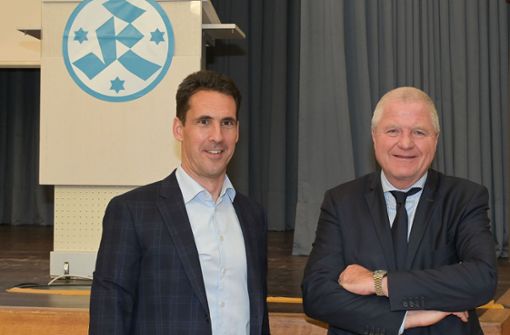 Der neue Aufsichtsrats-Vorsitzende Christian Steinle (li.) mit Präsident Rainer Lorz. Foto: SVK/Markus Schwarz