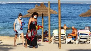 Vom Normalzustand ist das Strandleben auf Mallorca weit entfernt. Foto: AFP