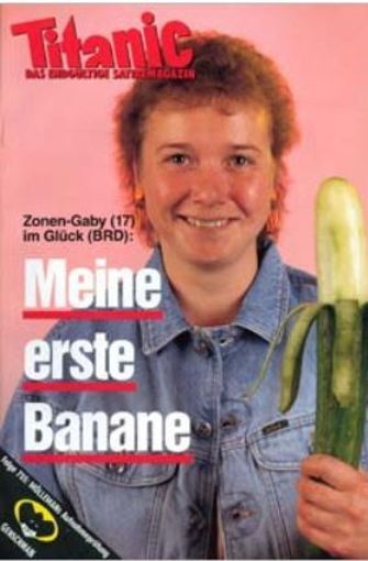 Das Knaller-Cover aus den 80er Jahren: Zonen-Gaby und ihre „Banane“.  Foto: http://www.titanic-magazin.de