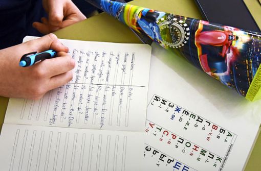 Deutsche Vokabeln lernen – das gehört für Kinder aus der Ukraine zum Bildungsalltag nach der Ankunft in Deutschland. Foto: dpa/Waltraud Grubitzsch