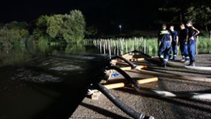 In der Nacht auf Samstag hatte das THW die Pumpen am Max-Eyth-See übernommen. Foto: Technisches Hilfswerk
