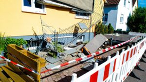 Der abgestürzte Balkon in Steinheim. Foto: 7aktuell.de/Nils Reeh/7aktuell.de | Nils Reeh