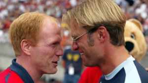 Zwei Trainer auf Augenhöhe: Matthias Sammer (VfB Stuttgart/links) gegen Jürgen Klopp vom FSV Mainz im August 2004 Foto: imago