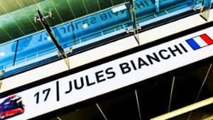 Beim Großen Preis von Russland 2014 wurde die Box demonstrativ mit dem zuvor verunglückten Jules Bianchi ausgezeichnet – nun steht fest: Der Franzose wird nie mehr zurückkehren Foto: dpa