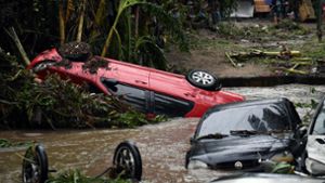 Starke Regenfälle sorgen derzeit in Rio de Janeiro für Überschwemmungen und Erdrutsche. Vier Menschen sind bereits gestorben. Foto: AFP/MAURO PIMENTEL