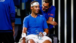 Rafael Nadal und Roger Federer spielen bald in einem Team. Foto: imago images/Elena Leoni