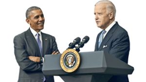 Barack Obama mit seinem ehemaligen Vizepräsident Joe Biden Foto: AFP/Mandel Ngan
