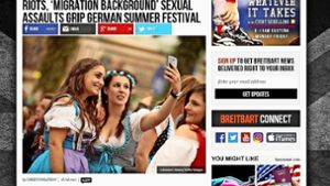 Sogar das rechte US-Newsportal „Breitbart“ berichtet über die Schorndorfer Woche – mit Foto in Oktoberfest-Optik Foto: Screenshot (breitbart.com)
