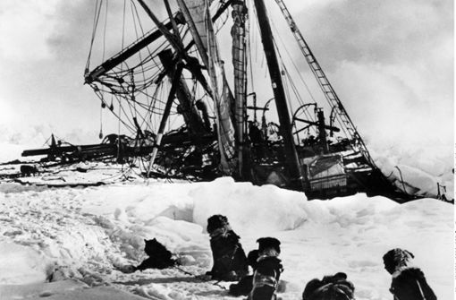 Das historische Foto zeigt die im Packeis festsitzende „Endurance“. Das Forschungsschiff des Polarforschers Ernest Shackleton wurde  im November 1915 von den Eismassen zerquetscht. Foto: www.mauritius-images.com