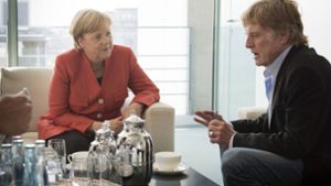 Angela Merkel bei ihrem Treffen mit Robert Redford. Foto: Getty Images Europe
