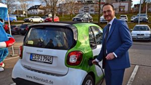 OB Christoph Traub hat sich auch privat ein E-Auto angeschafft. Foto: Fatma Tetik