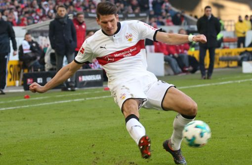 Mario Gomez hängt sich voll für den VfB Stuttgart rein. Foto: Baumann