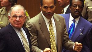 O. J. Simpson nach seinem Freispruch im Mordprozess 1995. Foto: action press