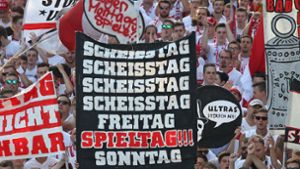 Die VfB-Fans in der Cannstatter Kurve werden am Samstag 45 Minuten schweigen, um für ihre Sache zu protestieren. Foto: Pressefoto Baumann