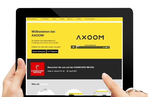 Axoom verspricht Kunden  Effizienzgewinne von  30 Prozent. Screenshot: StN, Montage: Ruckaberle