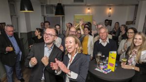 Stefanie Knecht feiert das starke Wahlergebnis der FDP. Foto: factum/Weise