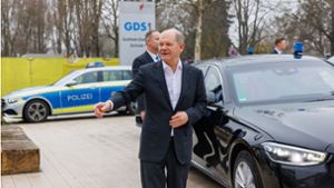 Bundeskanzler Olaf Scholz nutzte seinen Besuch in Sindelfingen für einen Fingerzeig Foto: /Stefanie Schlecht