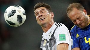 Mario Gomez im Spiel gegen Schweden. Foto: AFP