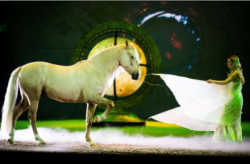 Das Pferde-Spektakel Apassionata gastiert mit der Show „Der magische Traum“ bis Freitag in der Schleyerhalle Foto: Lichtgut/Christoph Schmidt