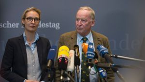Alice Weidel und Alexander Gauland wurden als Fraktionsvorsitzende der AfD im Deutschen Bundestag gewählt. Foto: AFP