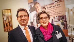 Markus Hofherr mit  Ehefrau Marianne beim Dehoga-Empfang. Foto: Lg//Kovalenko