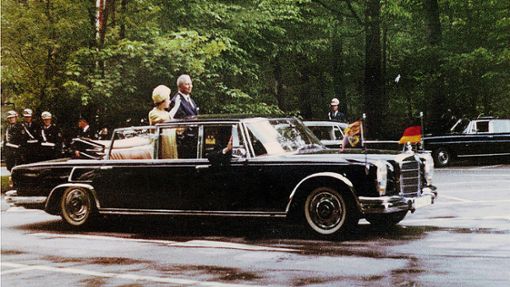24. Mai 1965: Queen Elizabeth II. und Ministerpräsident Kurt Georg Kiesinger in Degerloch Foto: Horst Rudel