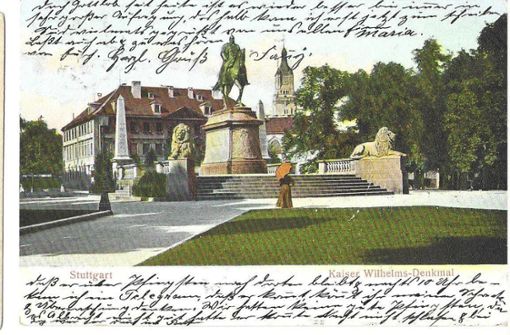Diese Karlsplatz-Karte ist von 1906. Die Wege zwischen dem Rasen liefen auf Kaiser Wilhelm I. zu Foto: Sammlung Wibke Wieczorek