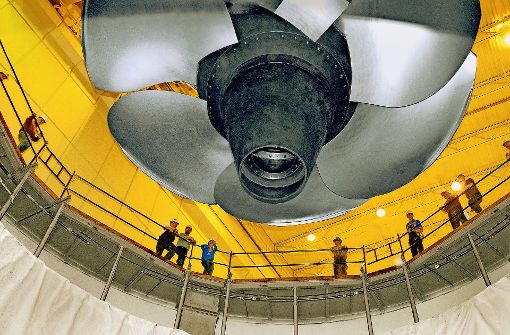 Voith  fertigt  Teile, die teils  gigantische Ausmaße  haben.  Dazu gehört etwa diese Turbine, die Teil    eines Wasserkraftwerks in den USA ist. Foto: Voith