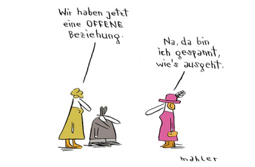 Auch äußerlich brave Spießbürger bleiben in Nicolas Mahlers Cartoons von der Modernisierung der Beziehungswelt nicht verschont. Foto: Edition Moderne