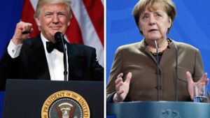 Donald Trump und Angela Merkel treffen in den USA aufeinander. Foto: AP/dpa