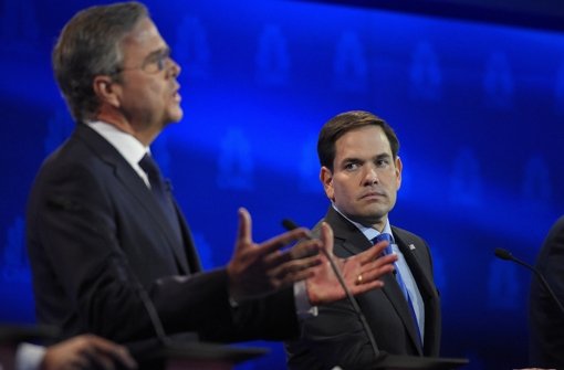 Die Chancen von Marco Rubio, rechts, steigen im US-Wahlkampf. Foto: AP