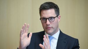 Manuel Hagel übte Kritik hinsichtlich einiger Themen deutliche Kritik an den Grünen. Foto: dpa/Bernd Weißbrod