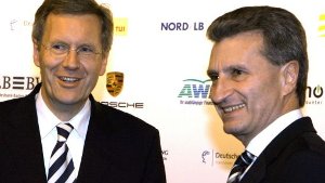 Christian Wulff (links) und Günther Oettinger im Jahr 2008. Foto: dpa