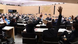 Abstimmung im Landtag in Stuttgart. Foto: dpa