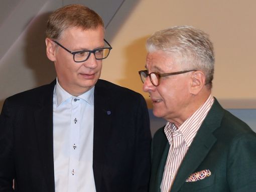 Günther Jauch und Marcel Reif (r.) sind seit vielen Jahren gut befreundet. Foto: imago/Revierfoto