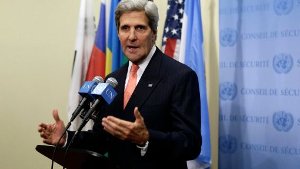 Wir haben zu unserer Verantwortung zurückgefunden, die Wehrlosen zu verteidigen, sagte US-Außenminister John Kerry nach der Verabschiedung der Syrien-Resolution. Foto: dpa